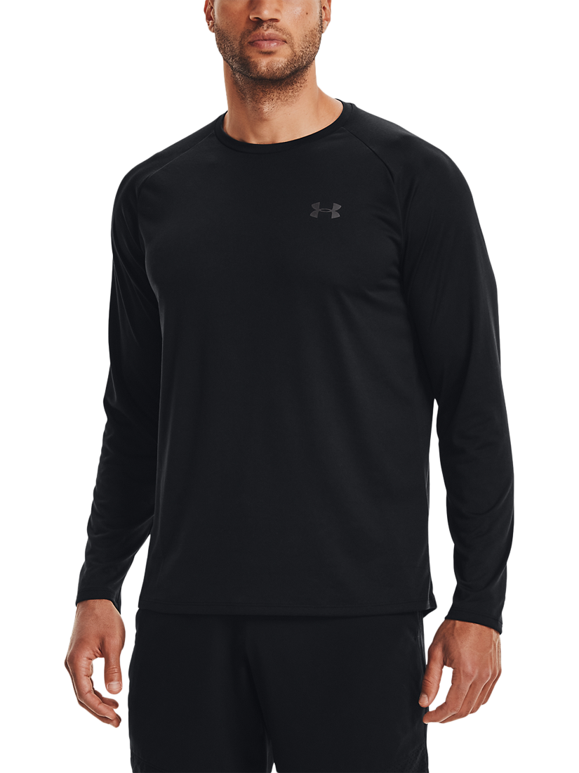 Product image 1 of 5, which shows Under Armour Tech 2.0 Long Sleeve T-Shirt, Black /Graphite, S