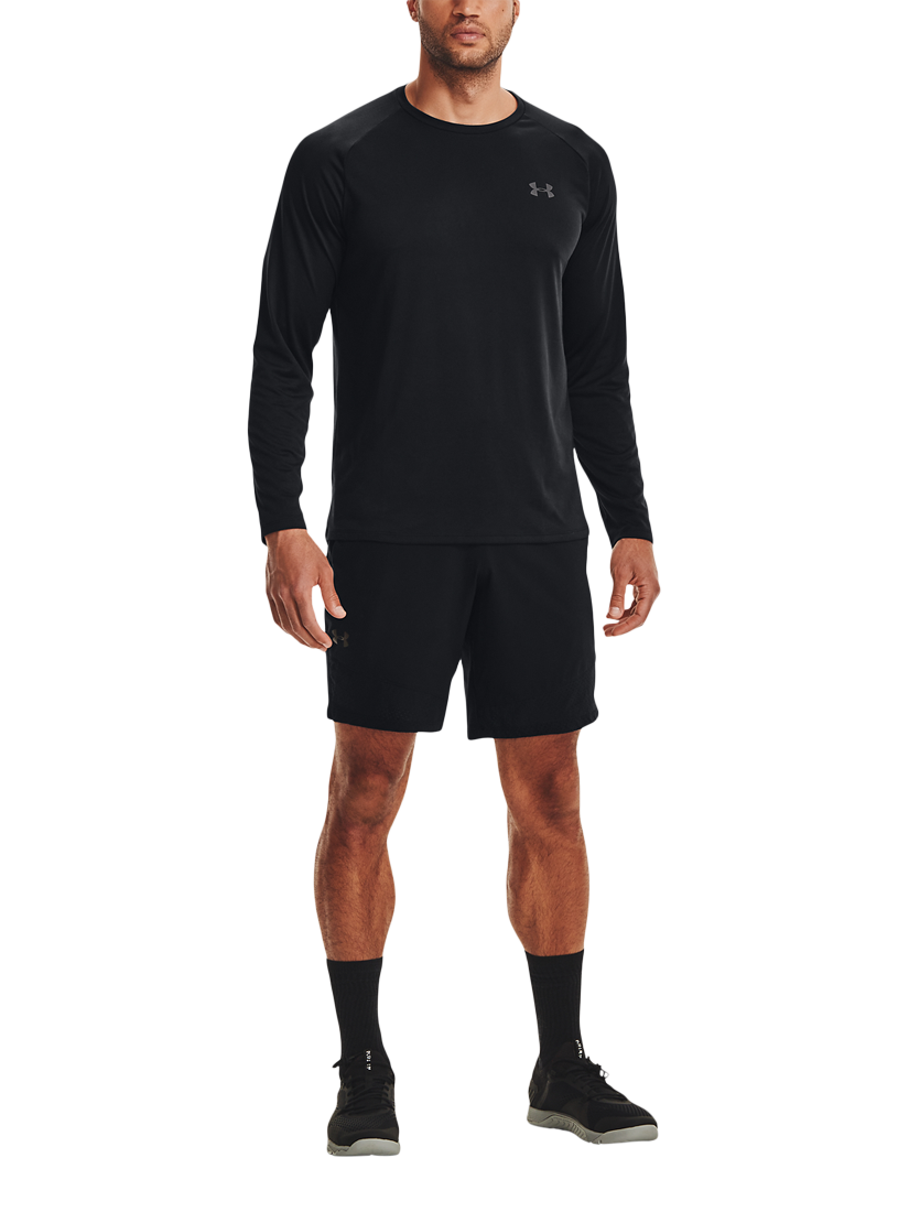 Product image 2 of 5, which shows Under Armour Tech 2.0 Long Sleeve T-Shirt, Black /Graphite, S