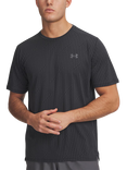 Under Armour Men's Short Sleeve Tech Vent Jacquard T-Shirt, Black/Castlerock