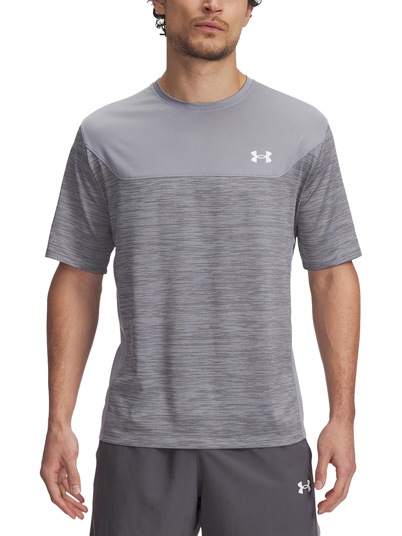 Product image 1 of 3, which shows Under Armour Men's Tech Utility Short Sleeve T-Shirt, Steel/ White, S