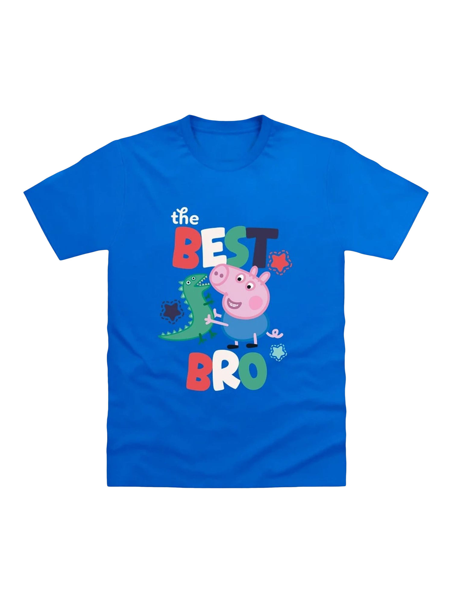 Product image 1 of 1, which shows Brand Threads Peppa Pig George Best Brother T-Shirt, Blue, 3-4 years