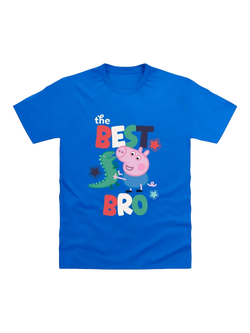 Brand Threads Peppa Pig George Best Brother T-Shirt, Blue, Blue