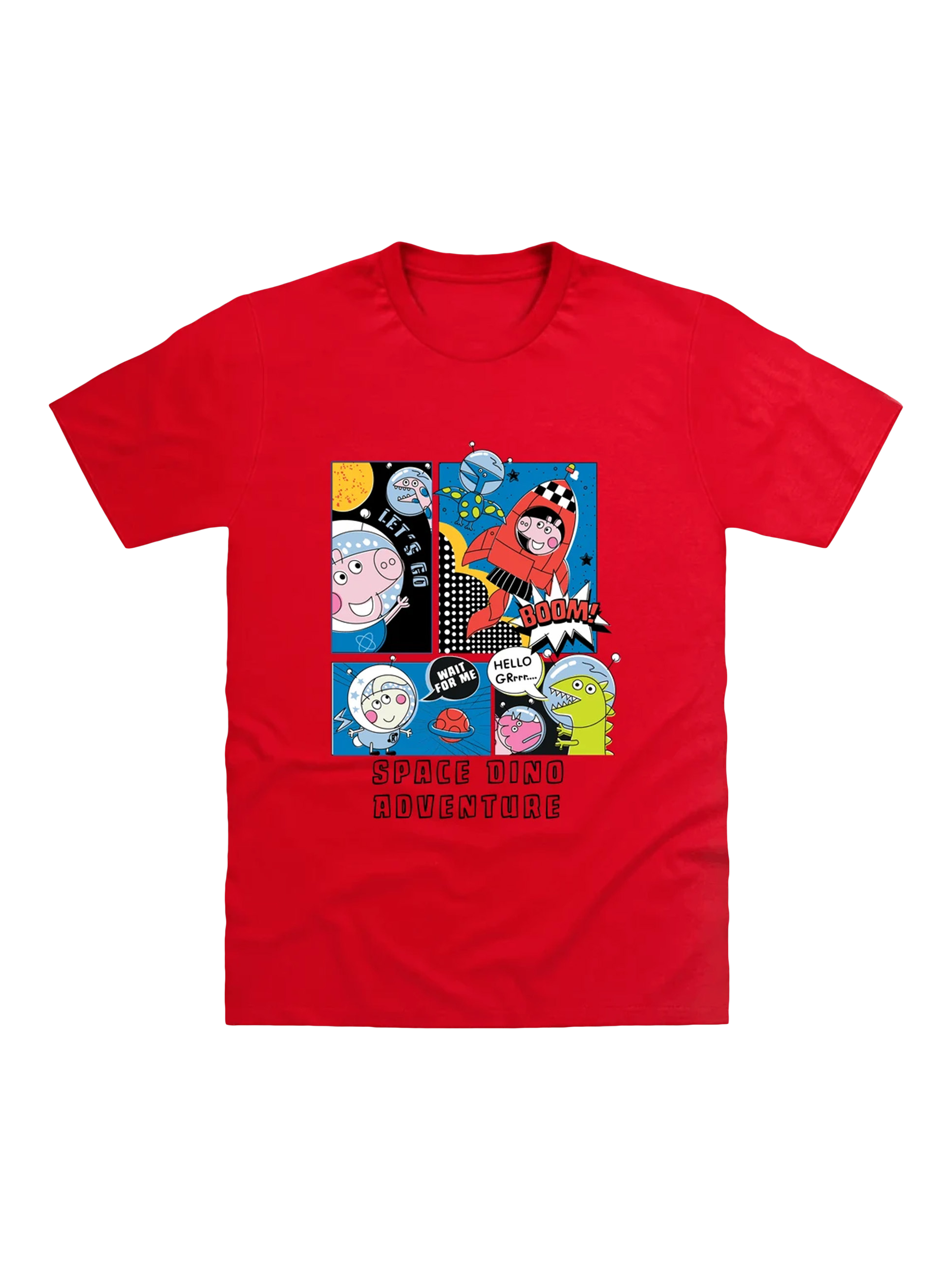 Product image 1 of 1, which shows Brand Threads Kids' George Space T-Shirt, Red, 3-4 years