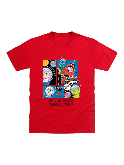 Brand Threads Kids' George Space T-Shirt, Red, Red