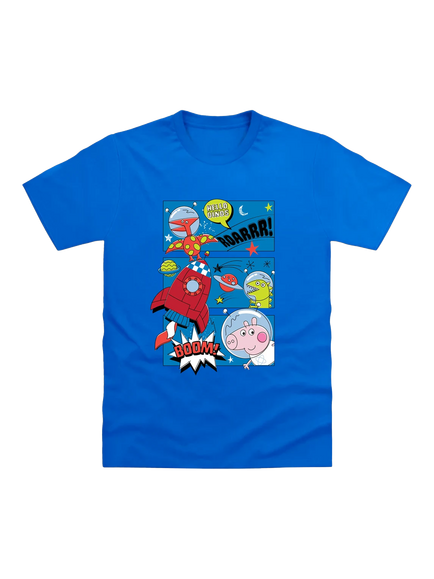 Brand Threads Kids' George Boom T-Shirt, Blue, Blue