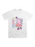 Brand Threads Kids' Peppa Pig Gingham T-Shirt, White/Multi