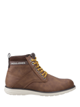 Jack & Jones Denver Lace Up Ankle Boots, Light Brown