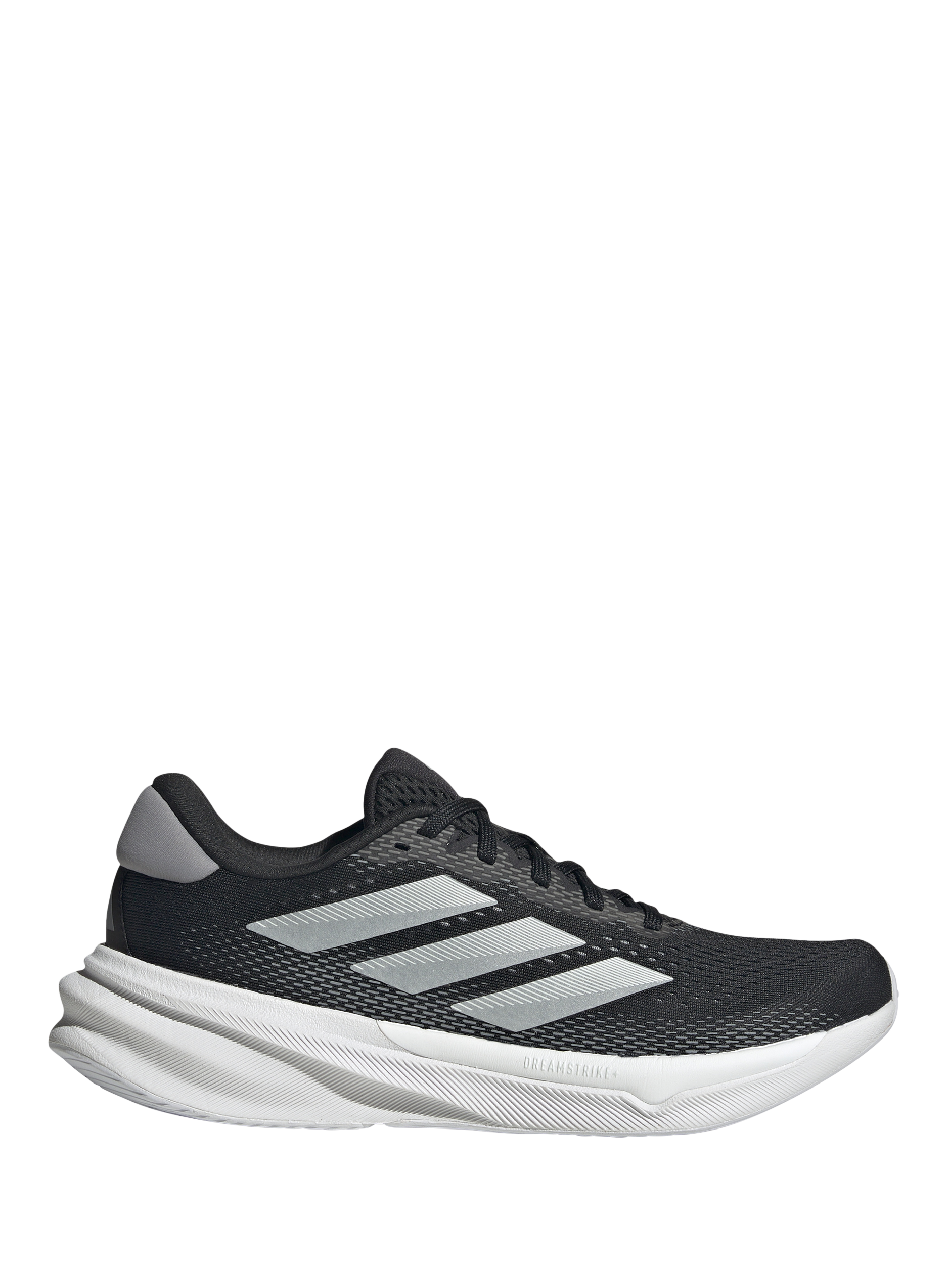 Product image 1 of 8, which shows adidas Women's Supernova Stride Running Shoes, Black/White, 4