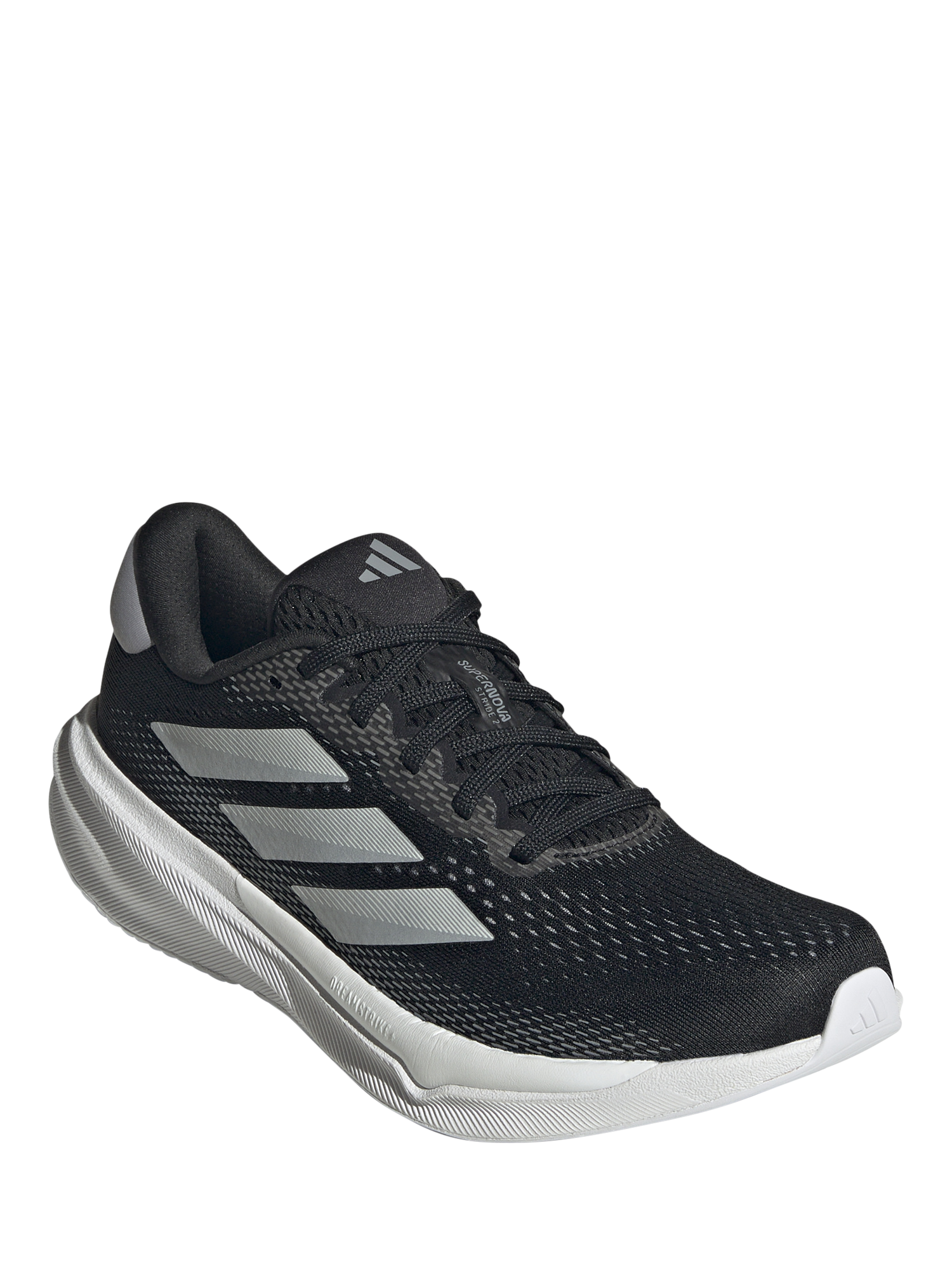 Product image 2 of 8, which shows adidas Women's Supernova Stride Running Shoes, Black/White, 4