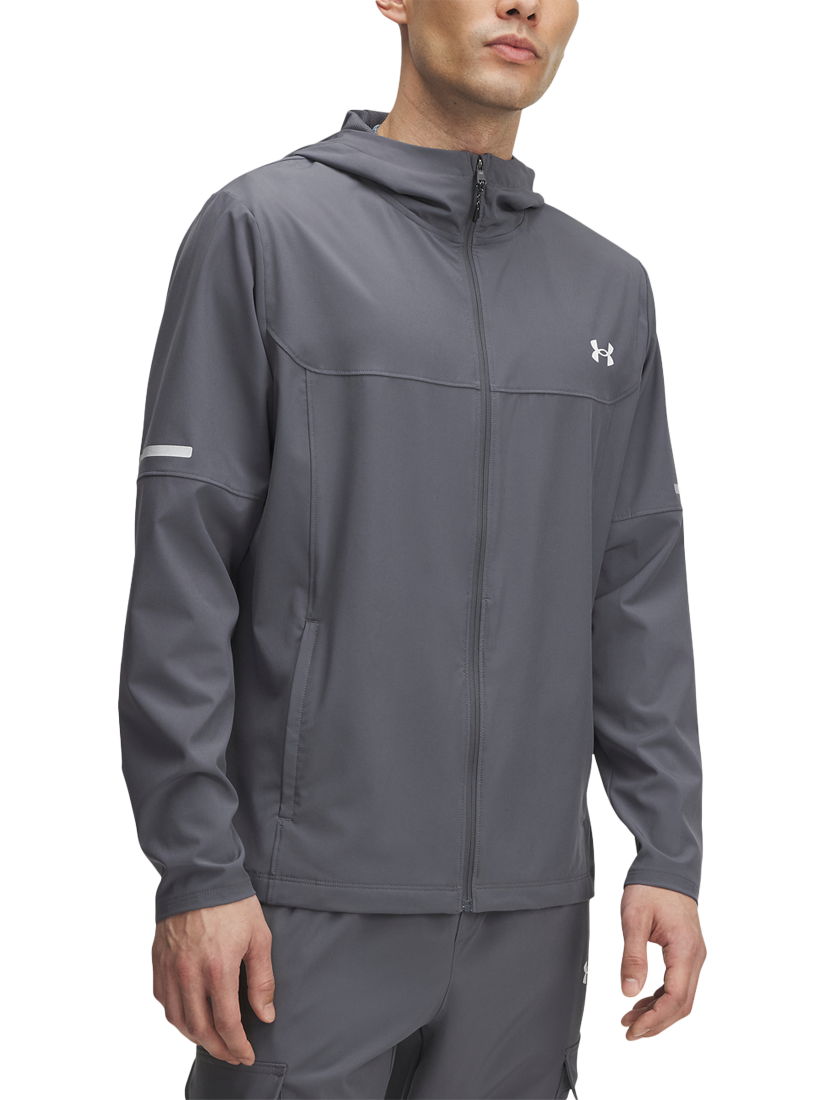 Product image 1 of 3, which shows Under Armour Men's Tech Utility Water Resistant Jacket, Castlerock / White, L