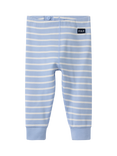 Polarn O. Pyret Baby Cotton Stripe Print Trousers, Blue