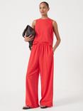HUSH Petunia Tailored Mid Linen Blend Wide Leg Trousers