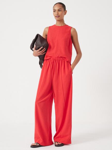 HUSH Linen Blend Petunia Wide Leg Trousers - view 2, True Red