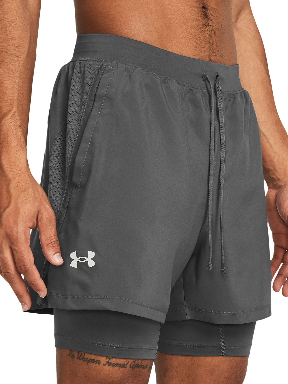 Product image 3 of 7, which shows Under Armour Launch 2-in-1 5" Running Shorts, Castlerock, S