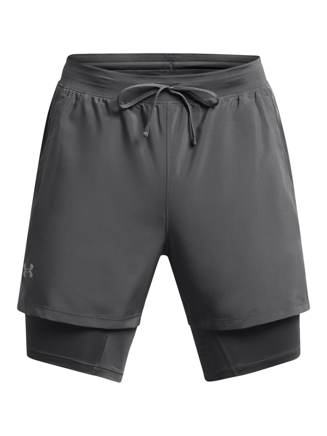 Product image 5 of 7, which shows Under Armour Launch 2-in-1 5" Running Shorts, Castlerock, S
