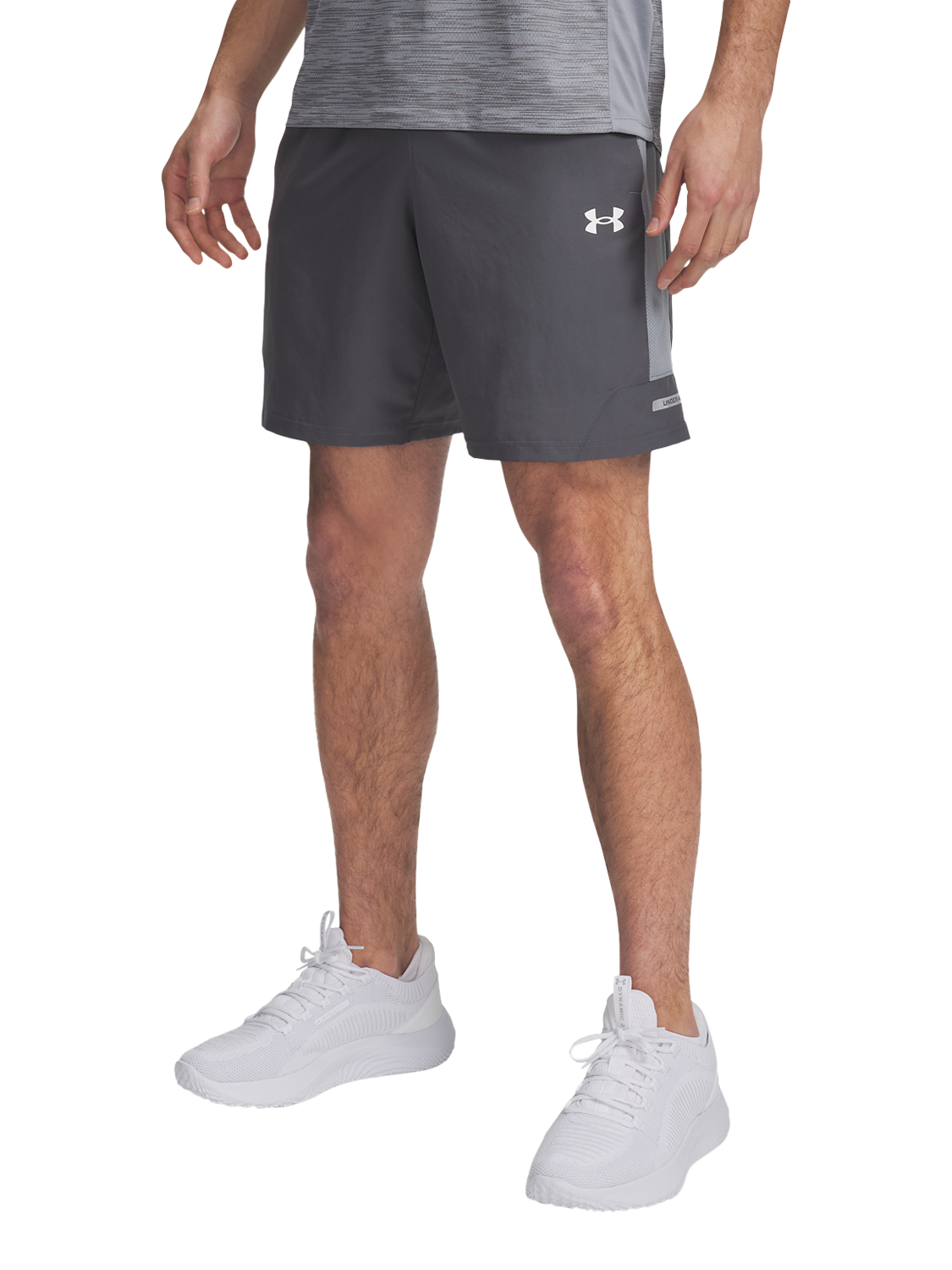 Product image 1 of 4, which shows Under Armour Men's Tech Utility Shorts, Castlerock / Steel, S