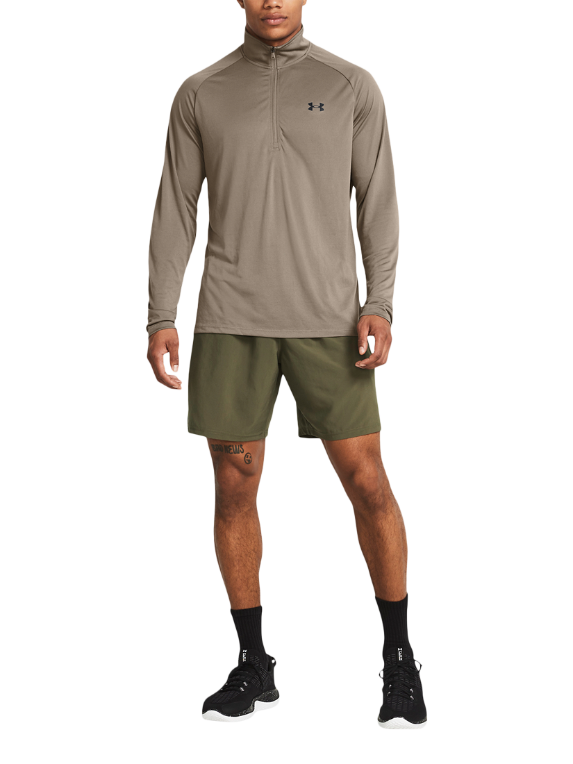 Product image 4 of 5, which shows Under Armour Tech Woven Wordmark Shorts, Od Green / Black, XL
