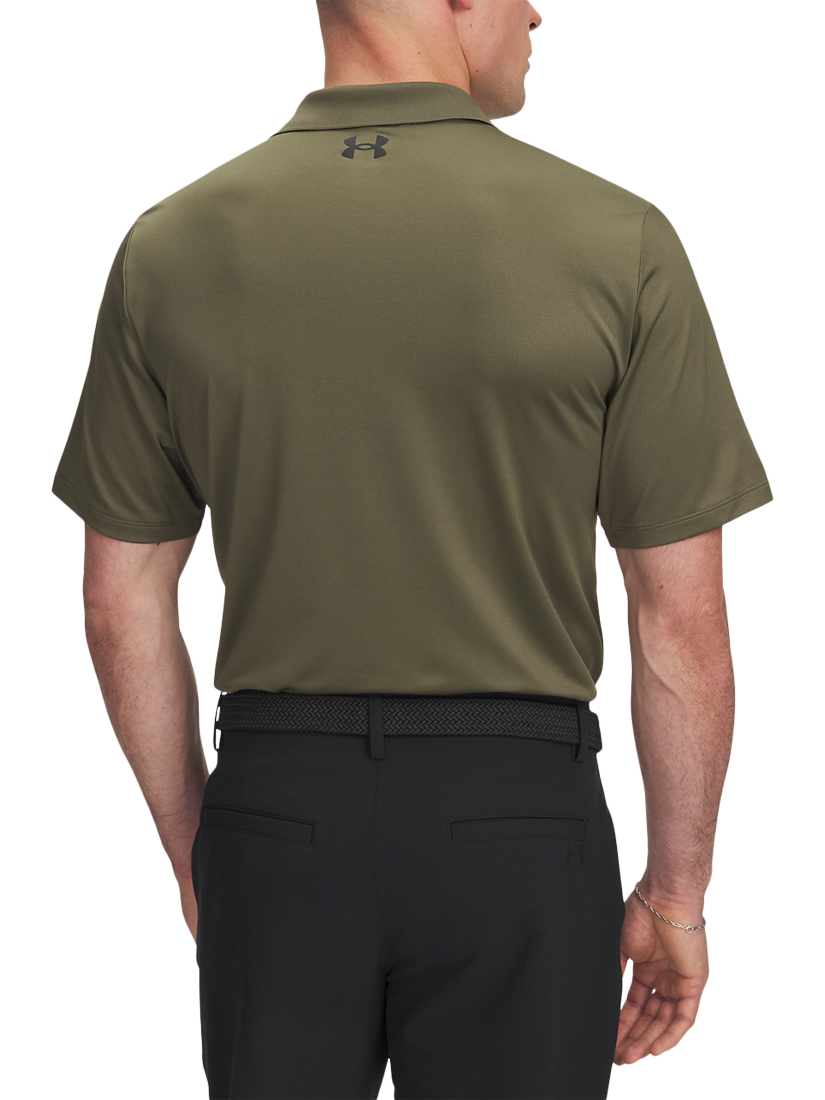 Product image 2 of 2, which shows Under Armour Matchplay Short Sleeve Polo Shirt, Green / Black, S