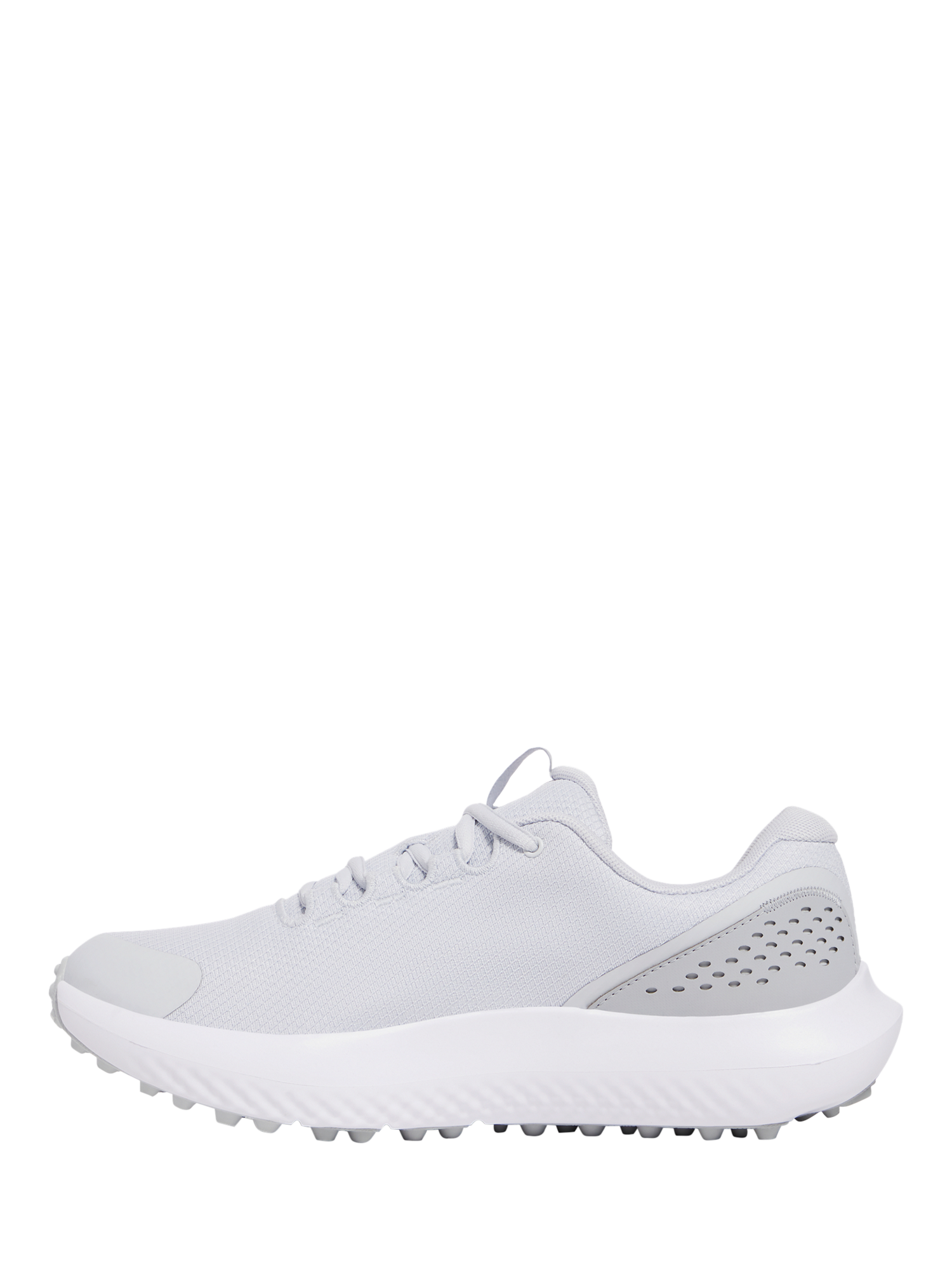Product image 2 of 5, which shows Under Armour Surge Golf Shoes, Halo Gray / Silver, 7