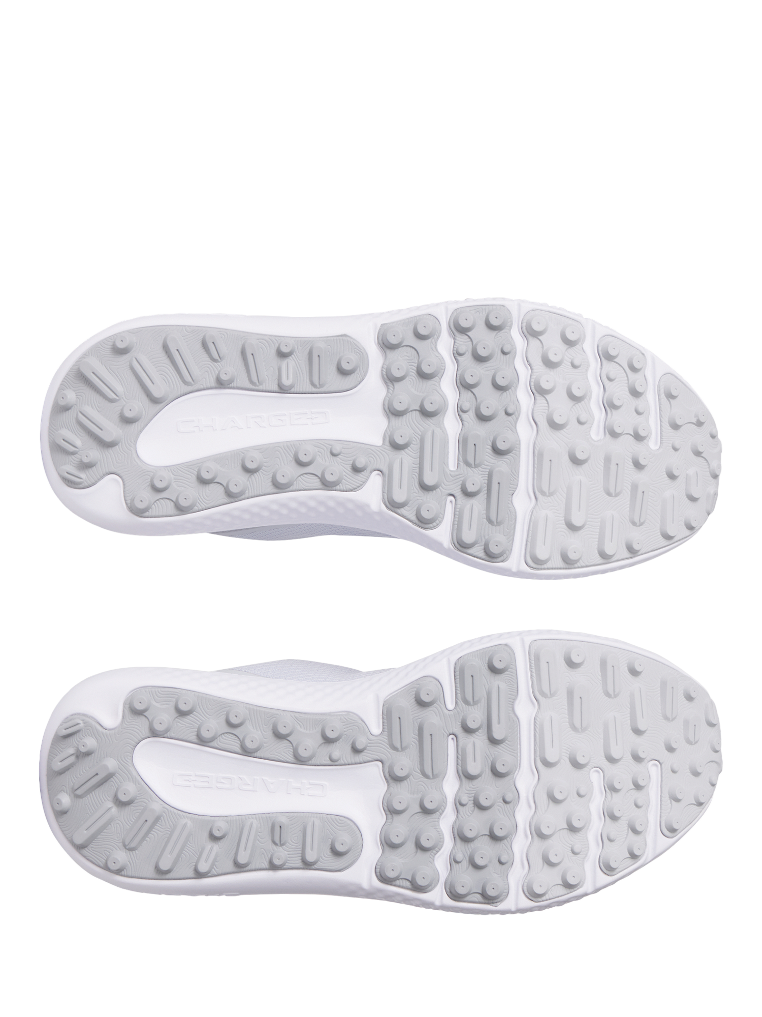 Product image 4 of 5, which shows Under Armour Surge Golf Shoes, Halo Gray / Silver, 7