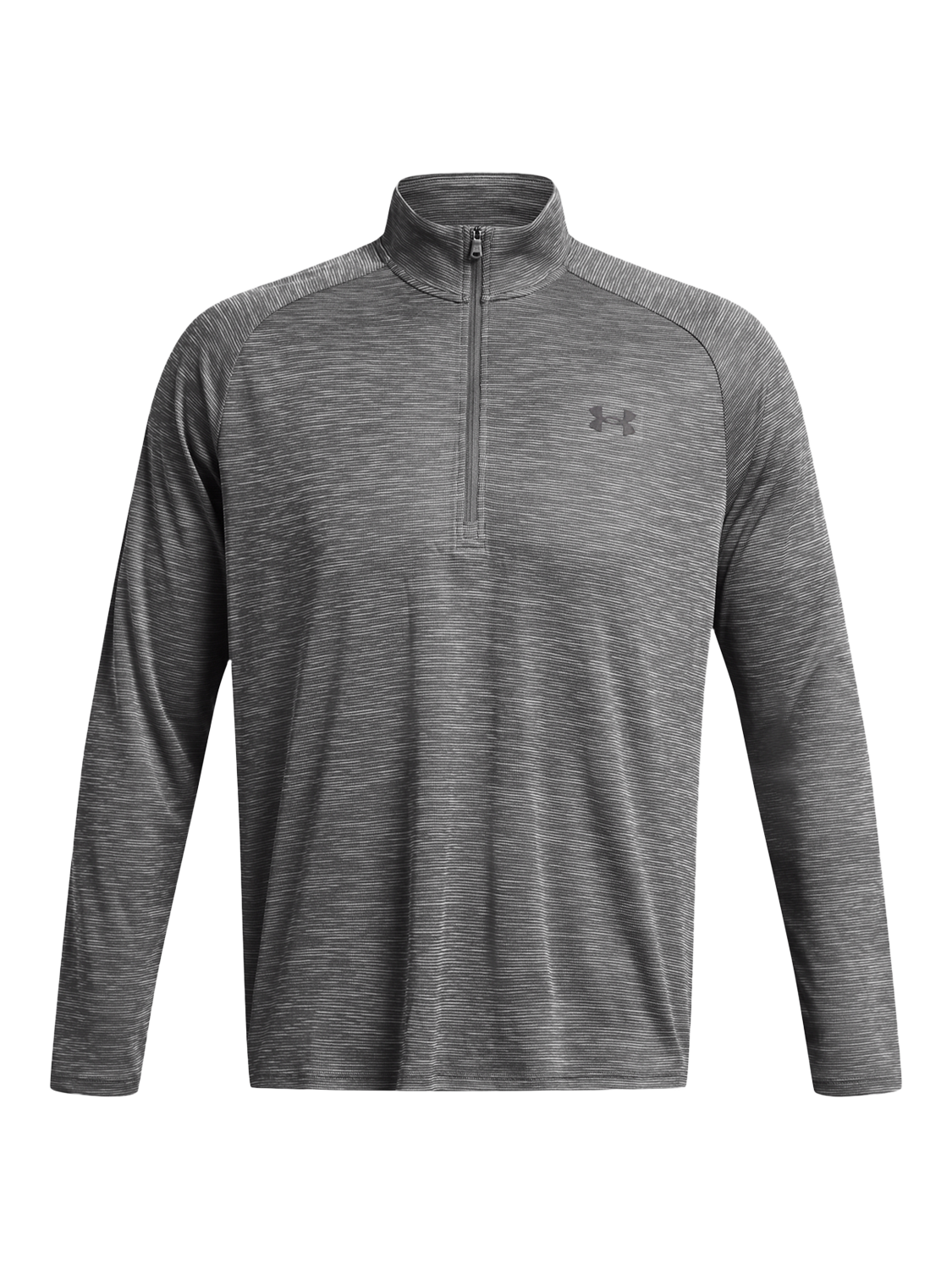 Product image 4 of 6, which shows Under Armour UA Tech Textured 1/2 Zip Top, Castlerock / Black, M