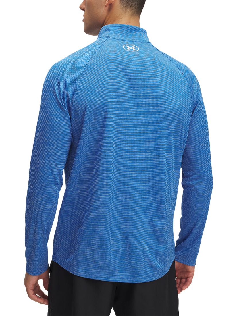 Product image 2 of 2, which shows Under Armour UA Tech Textured 1/2 Zip Top, Atlantis / White, XXL