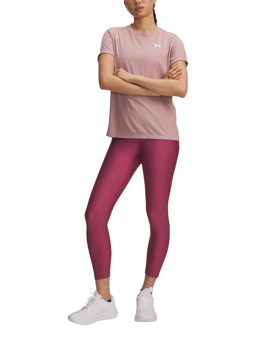 Product image 4 of 4, which shows Under Armour Tech Hi Ankle Leg HeatGear Leggings, Dusk / White, XS