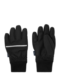 Polarn O. Pyret Kids' Waterproof Shell Gloves, Black, Black