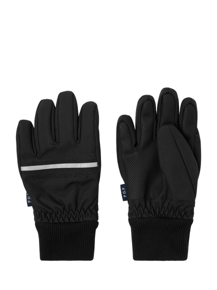 Polarn O. Pyret Kids' Waterproof Shell Gloves, Black, Black