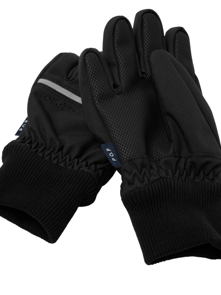 Polarn O. Pyret Kids' Waterproof Shell Gloves, Black - view 2, Black
