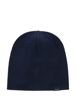 Polarn O. Pyret Kids' Merino Wool Beanie Hat, Blue, Blue