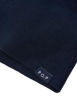 Polarn O. Pyret Kids' Merino Wool Beanie Hat, Blue - view 2, Blue