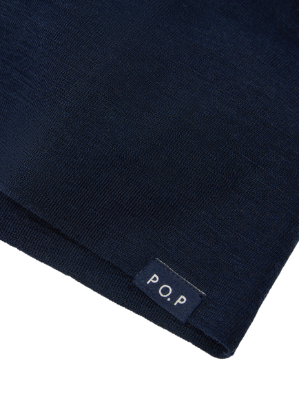 Polarn O. Pyret Kids' Merino Wool Beanie Hat, Blue - view 2, Blue