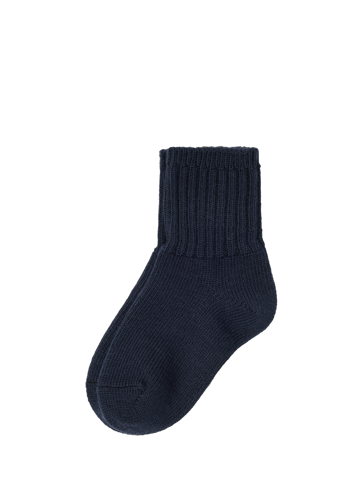Product image 1 of 2, which shows Polarn O. Pyret Kids' Wool Rich Socks, Blue, 1-2 years