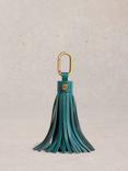 White Stuff Leather Tassel Keyring, Mid Teal