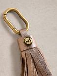 White Stuff Leather Tassel Keyring, Metallic