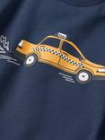 Polarn O. Pyret Kids' Cotton Taxi Print Sweatshirt, Blue