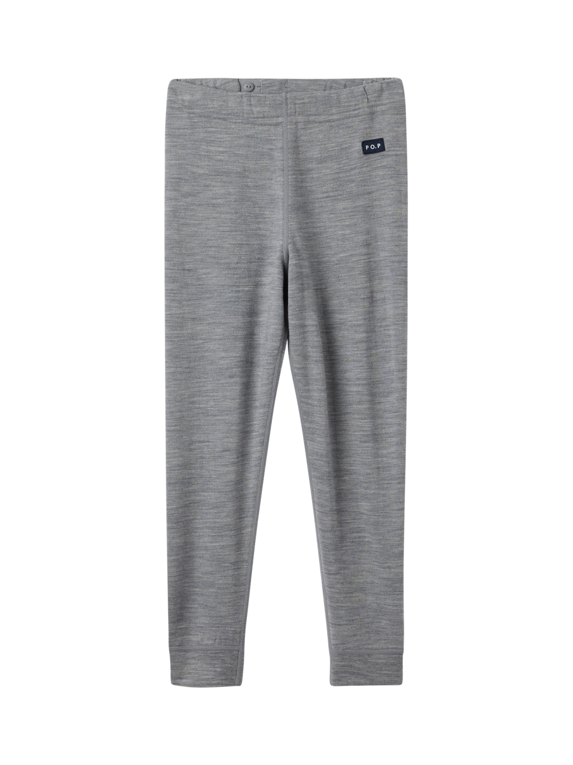 Product image 1 of 3, which shows Polarn O. Pyret Kids' Merino Wool Long Johns, Grey, 0-2 months