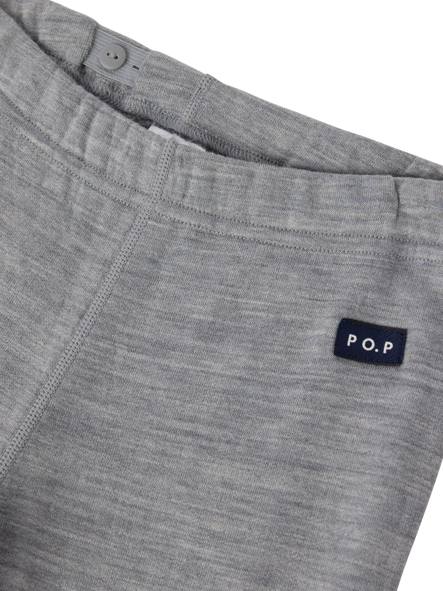 Product image 2 of 3, which shows Polarn O. Pyret Kids' Merino Wool Long Johns, Grey, 0-2 months