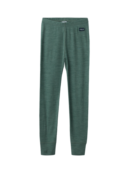 Polarn O. Pyret Kids' Merino Wool Long Johns, Green, Green