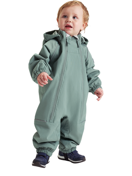 Polarn O. Pyret Kids' Waterproof Puddlesuit, Green, Green