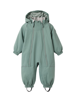 Polarn O. Pyret Kids' Waterproof Puddlesuit, Green - view 2, Green
