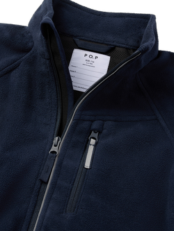 Polarn O. Pyret Kids' Windproof Fleece Jacket, Blue - view 2, Blue