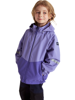 Polarn O. Pyret Kids' Two-Tone Windproof Waterproof Shell Jacket, Purple