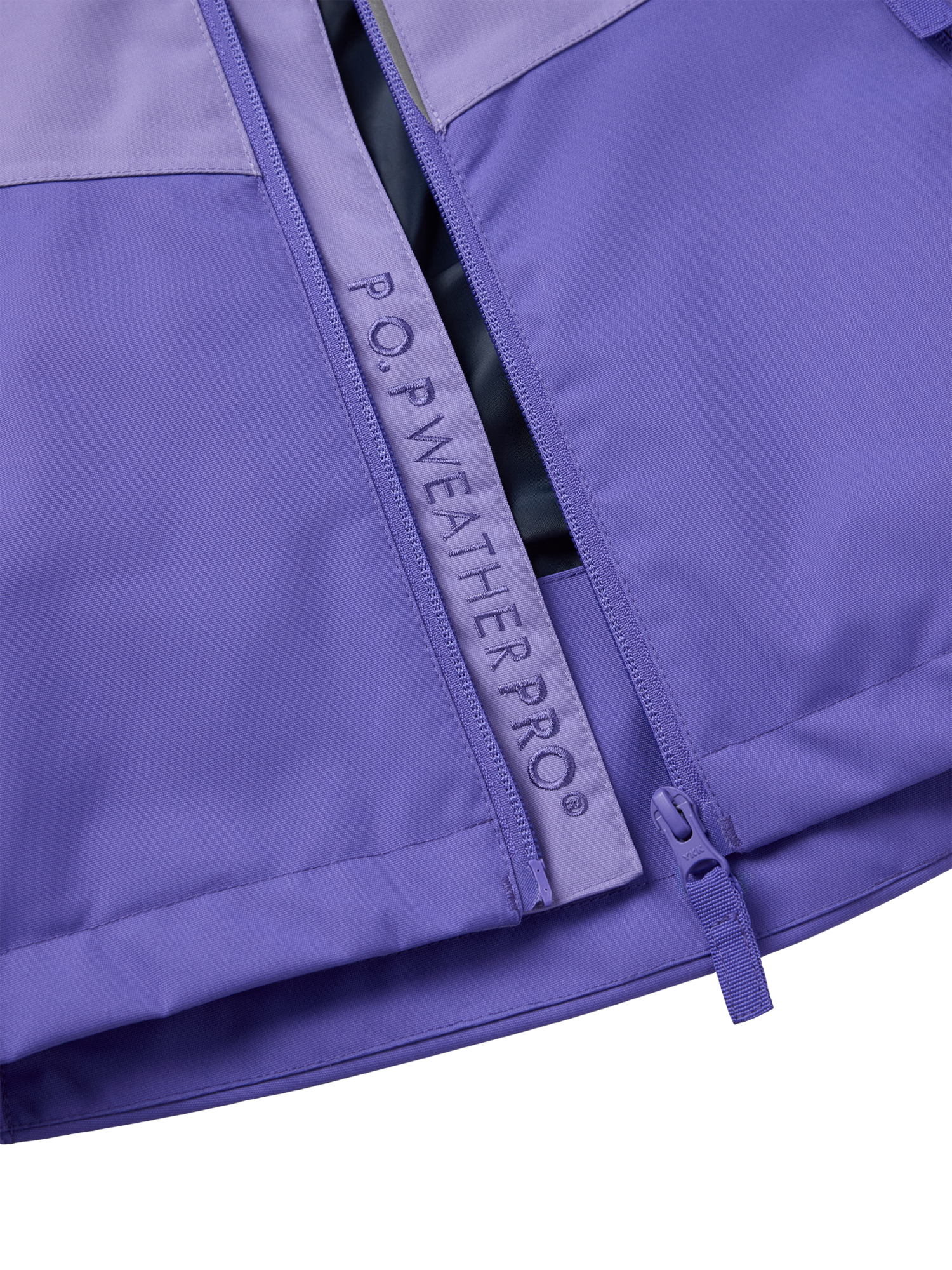 Product image 5 of 11, which shows Polarn O. Pyret Kids' Two-Tone Windproof Waterproof Shell Jacket, Purple, 3-4 years