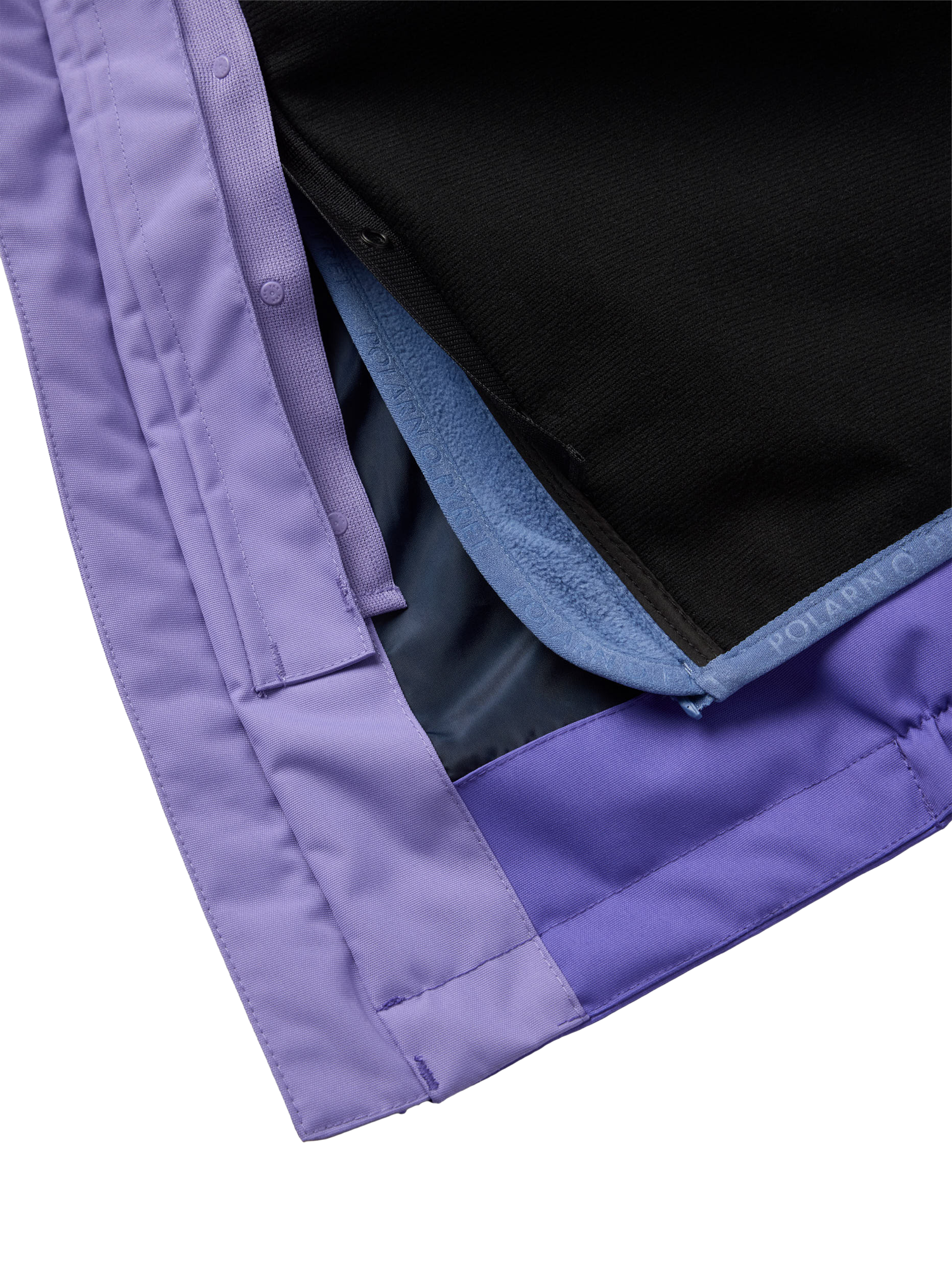 Product image 7 of 11, which shows Polarn O. Pyret Kids' Two-Tone Windproof Waterproof Shell Jacket, Purple, 3-4 years