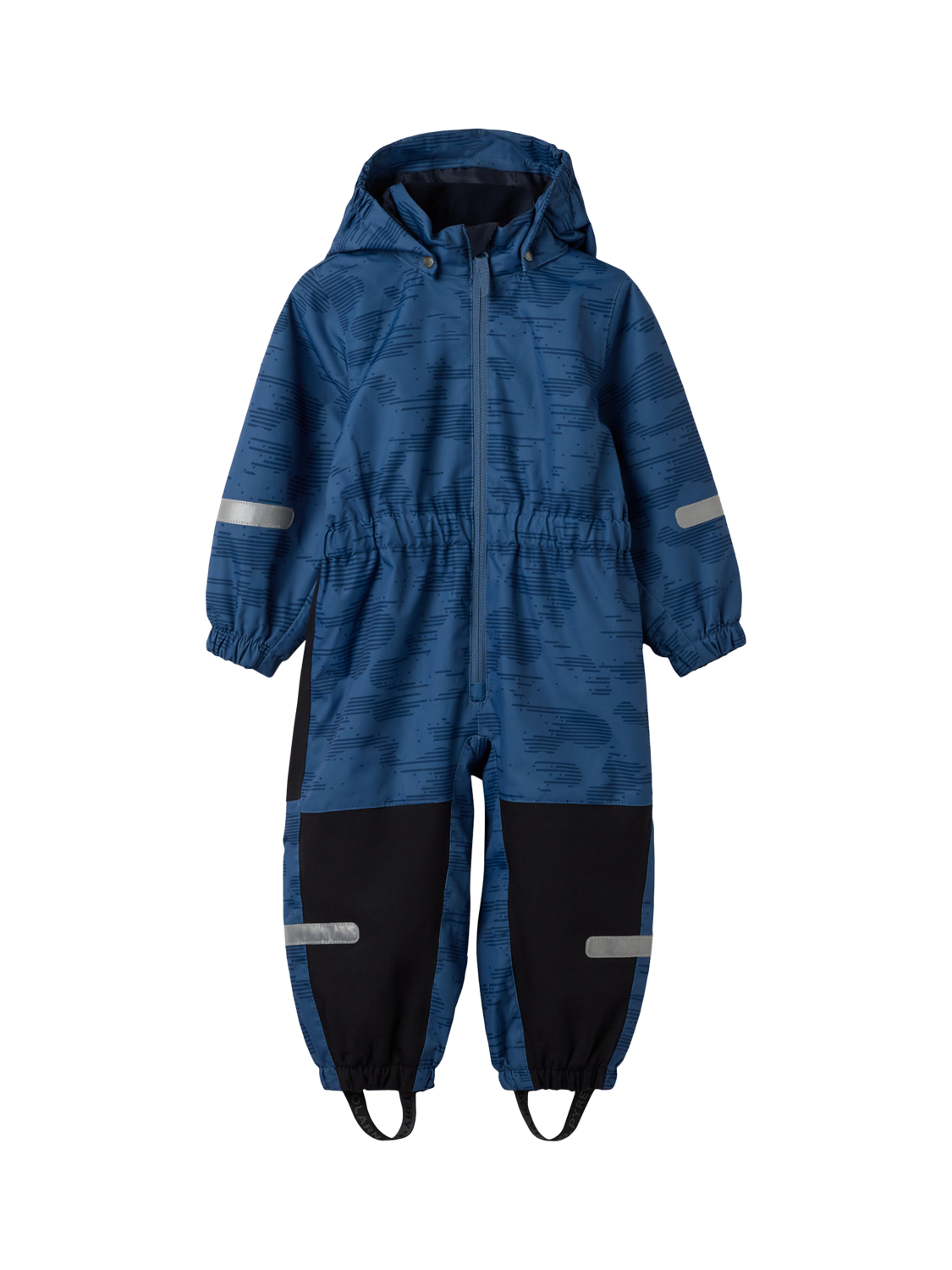 Product image 1 of 7, which shows Polarn O. Pyret Kids' Waterproof Puddlesuit, Blue, 6-9 months