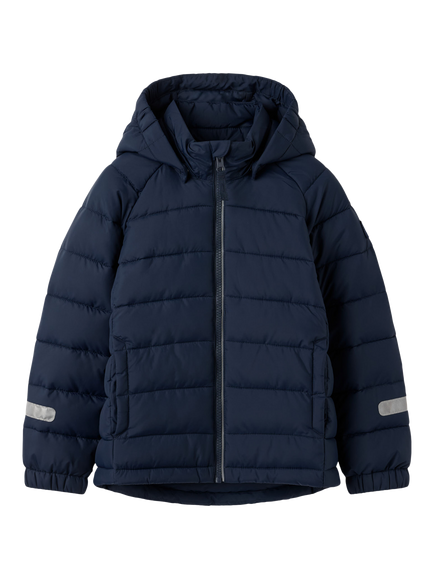 Polarn O. Pyret Kids' Windproof Water-Repellent Quilted Jacket, Blue, Blue