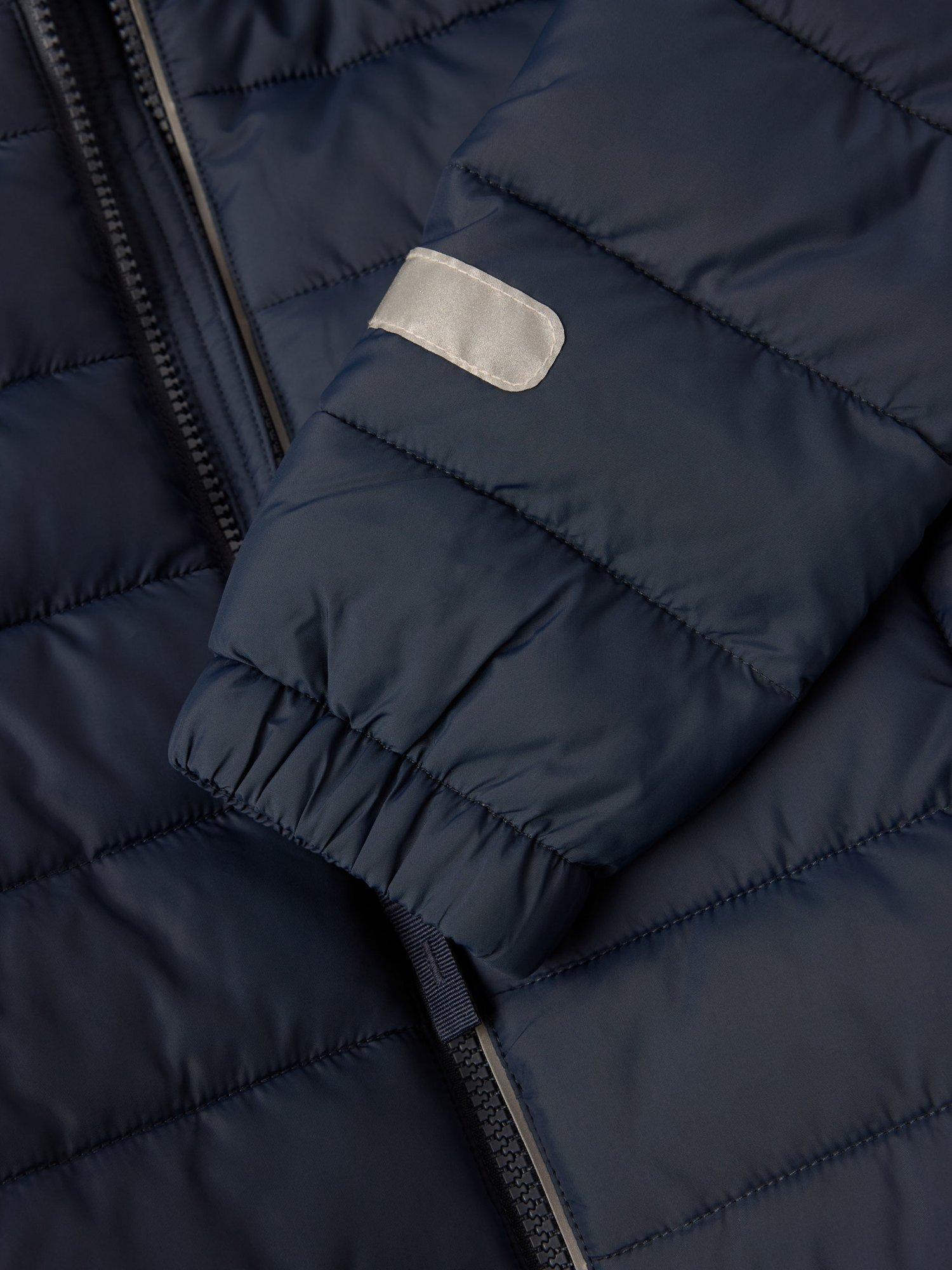 Product image 3 of 7, which shows Polarn O. Pyret Kids' Windproof Water-Repellent Quilted Jacket, Blue, 3-4 years
