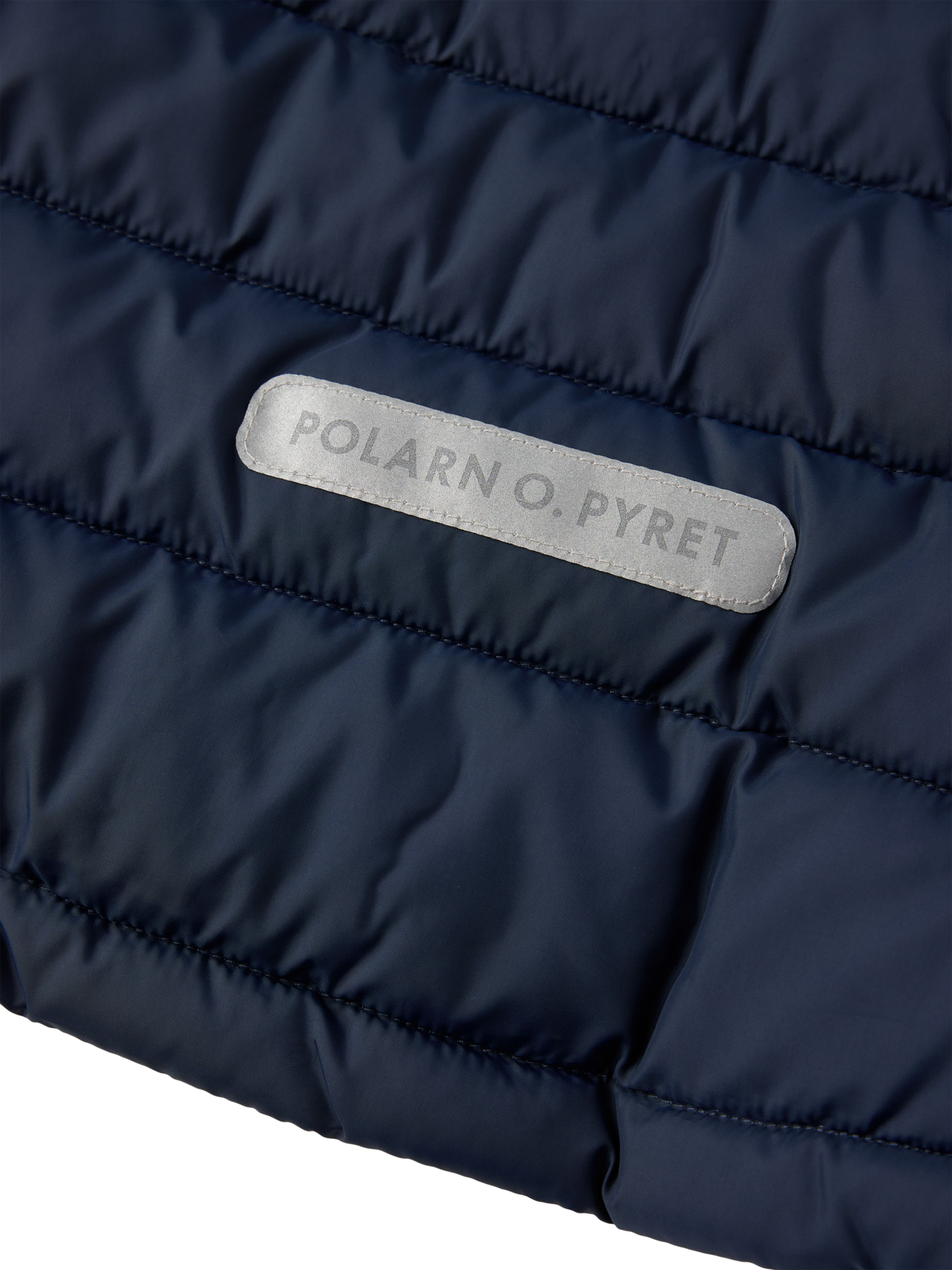 Product image 5 of 7, which shows Polarn O. Pyret Kids' Windproof Water-Repellent Quilted Jacket, Blue, 3-4 years